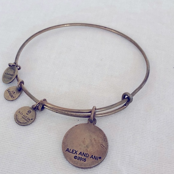 Alex and Ani Path Life Infinity gold charm bracelet adjustable Bangle boho - Picture 5 of 8